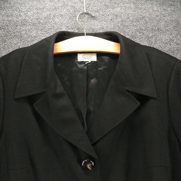 Talbots Women's Blazer Jacket Black Actual 52x25.5 Stretch Wool Blend 2-Button - Picture 3 of 14